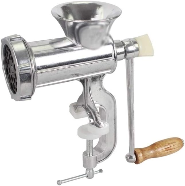 Aluminium Alloy Hand Operate Manual Meat Grinder Sausage Beef Mincer with Tabletop Clamp Kitchen Home Tool