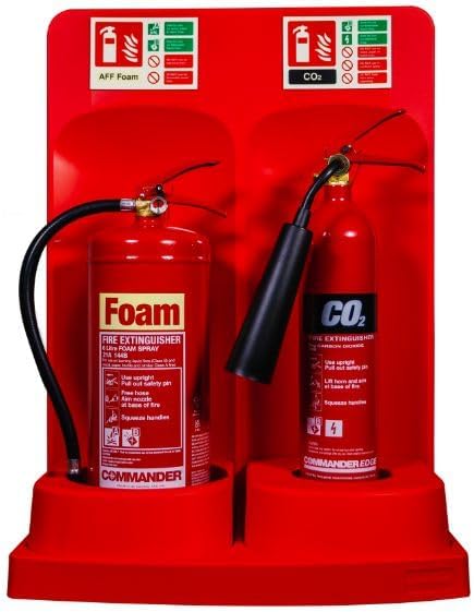 Double Fire Extinguisher Stand With Inserts - FireShield
