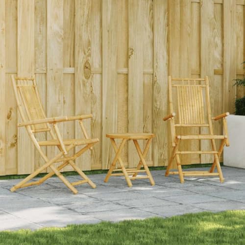 Ensemble de 3 pièces en bambou imperméable avec table de terrasse - 3