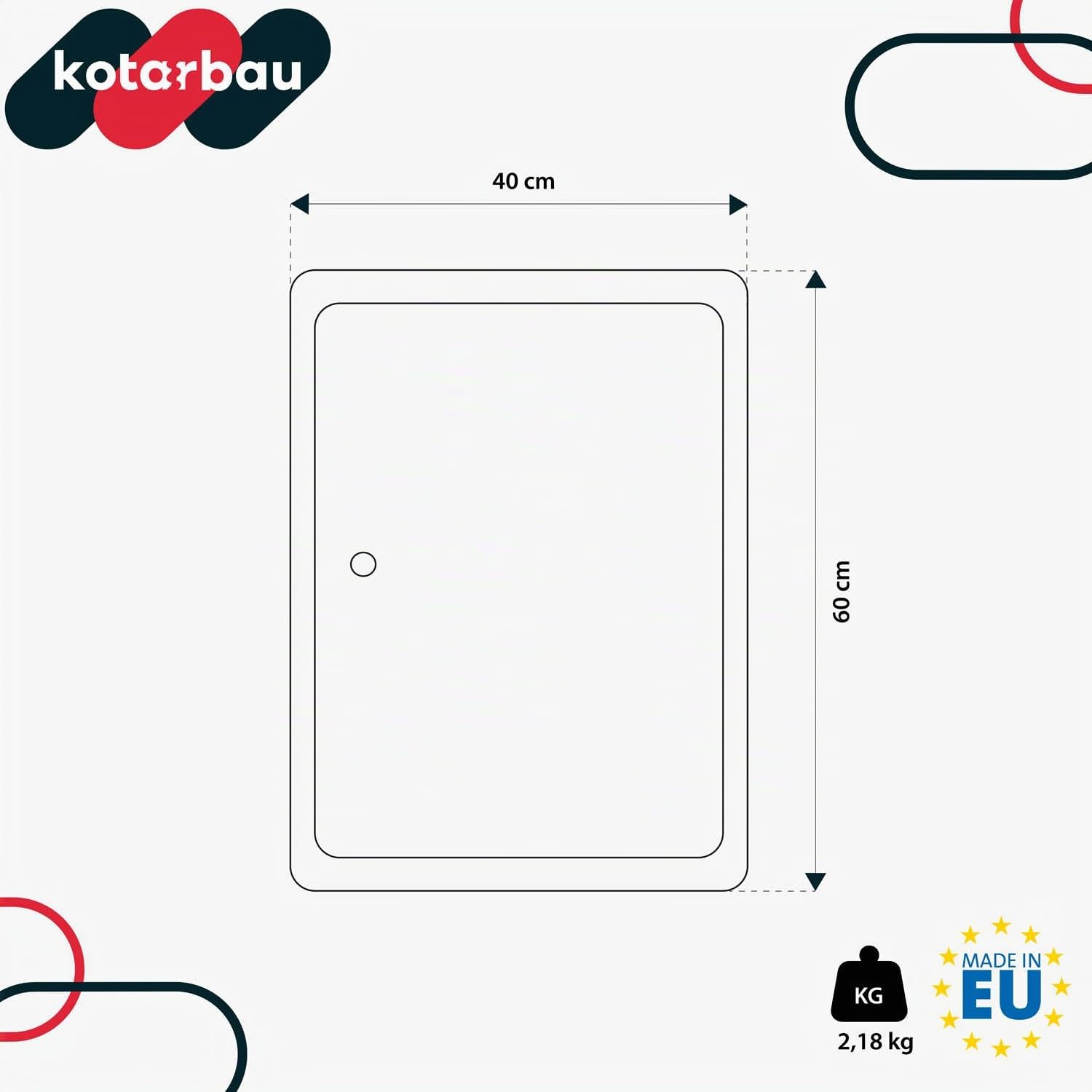 KOTARBAU® Puerta de inspección, 40 x 60 cm, Acero Inoxidable, Panel de Acceso, Compuerta de fácil Acceso, Puerta de revisión, Trampilla para Pared o Techo, Plateada, Cerradura con Llave