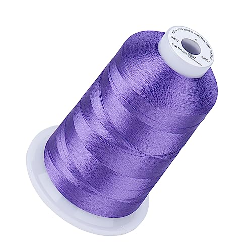 Image of Simthread 5000M 40WT Polyester Embroidery Thread, Light Grape S097 | 5000M 40WT polyester thread feeds smoothly for machine embroidery, monograms, logos, patches and quilting.