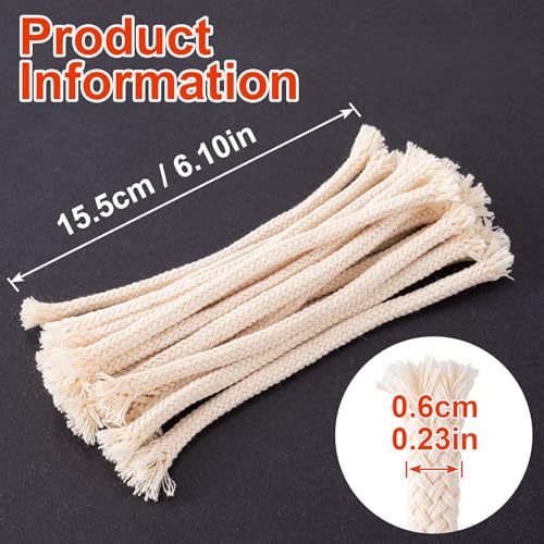 Mechas redondas para lámpara de aceite 15 pcs 6.1 in miniatura 3