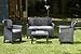 Dmora - Set salotto da esterno Ostuni, Set da giardino con 2 poltrone, 1 divano...