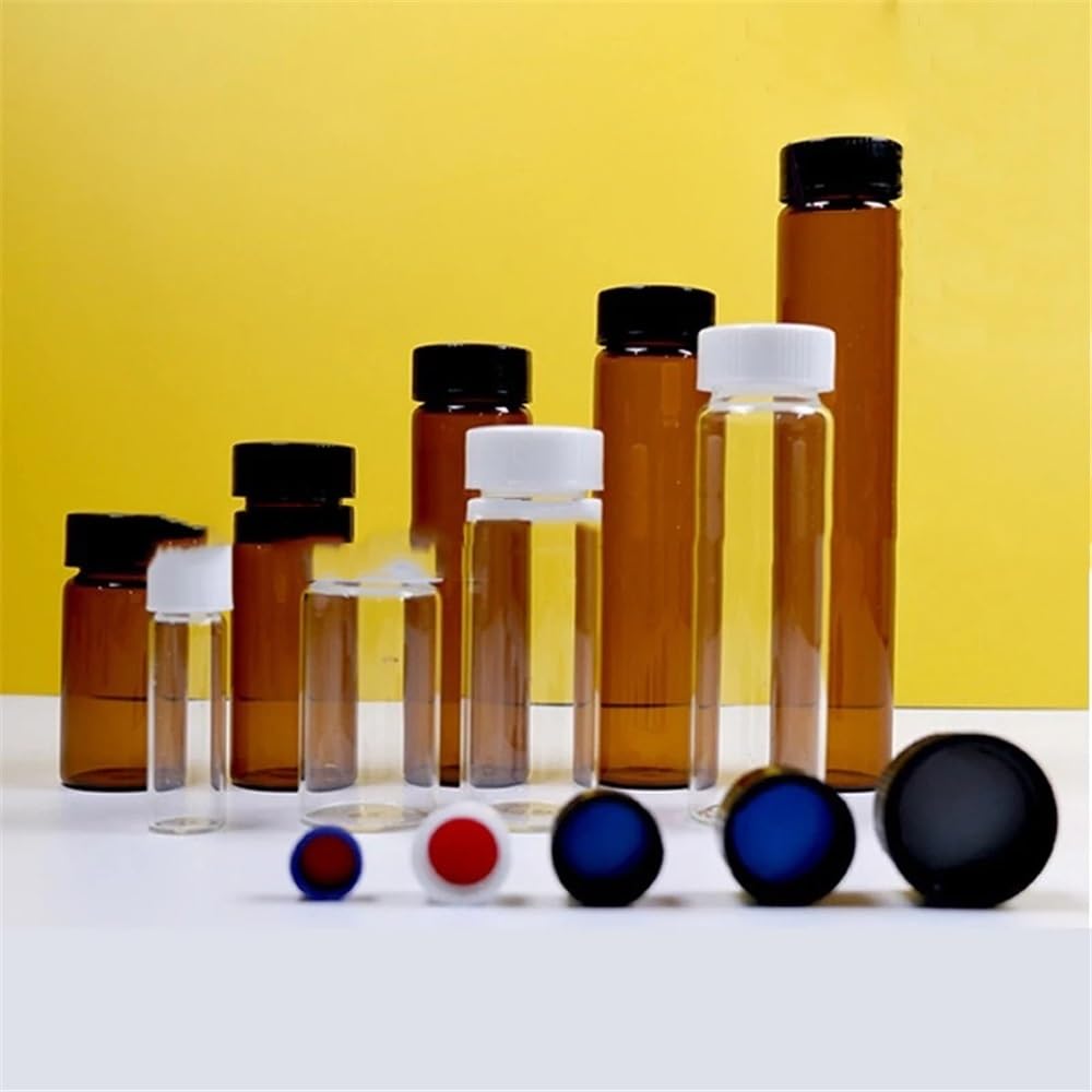 Attrezzature e forniture di laboratorio 10/20 pezzi da 20 ml a 60, flacone di iniezione con testa a vite in vetro laboratorio, campione trasparente/marrone for esperimenti
