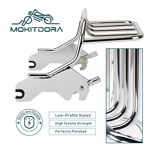 Mokitdora Softail Holdfast Two-Up Luggage Rack Low-Profile Styling Compatible With Harley 2018-Later Sport Glide Flsb Low Rider Fxlr Fxlrs And Fxlrst Models, Chrome #TOP4