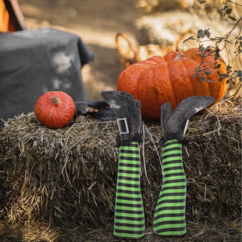 Patas de bruja para decoración de Halloween, prótesis decorativas de jardín exterior 8
