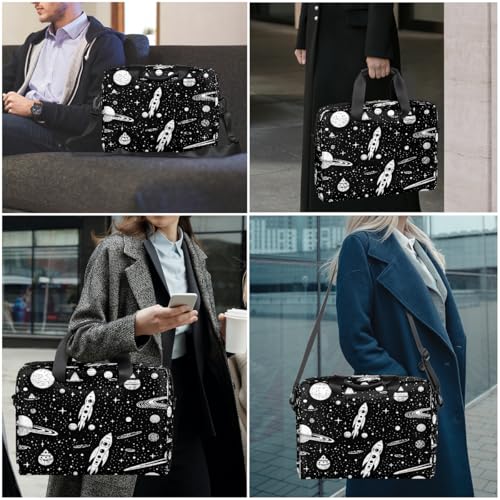 Bolso para laptop con diseño de planetas y cohetes miniatura 2