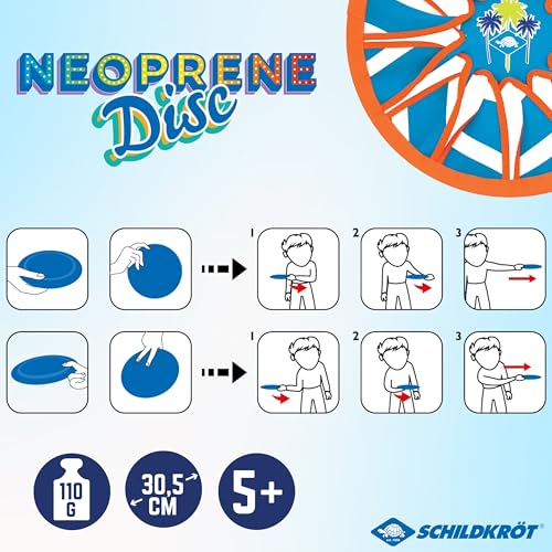 Schildkröt Neopren Disc - weiche, griffige Wurfscheibe für Kinder und Erwachsene - Frisbee für Strand und Park - salzwasserfest & schnelltrocknend