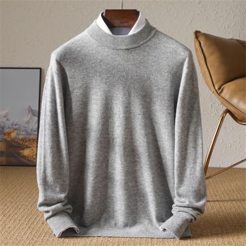 Wjnvfioo Merino Wool Sweater Men's Half High Collar Casual Solid Color Basic Base Cashmere Sweater3