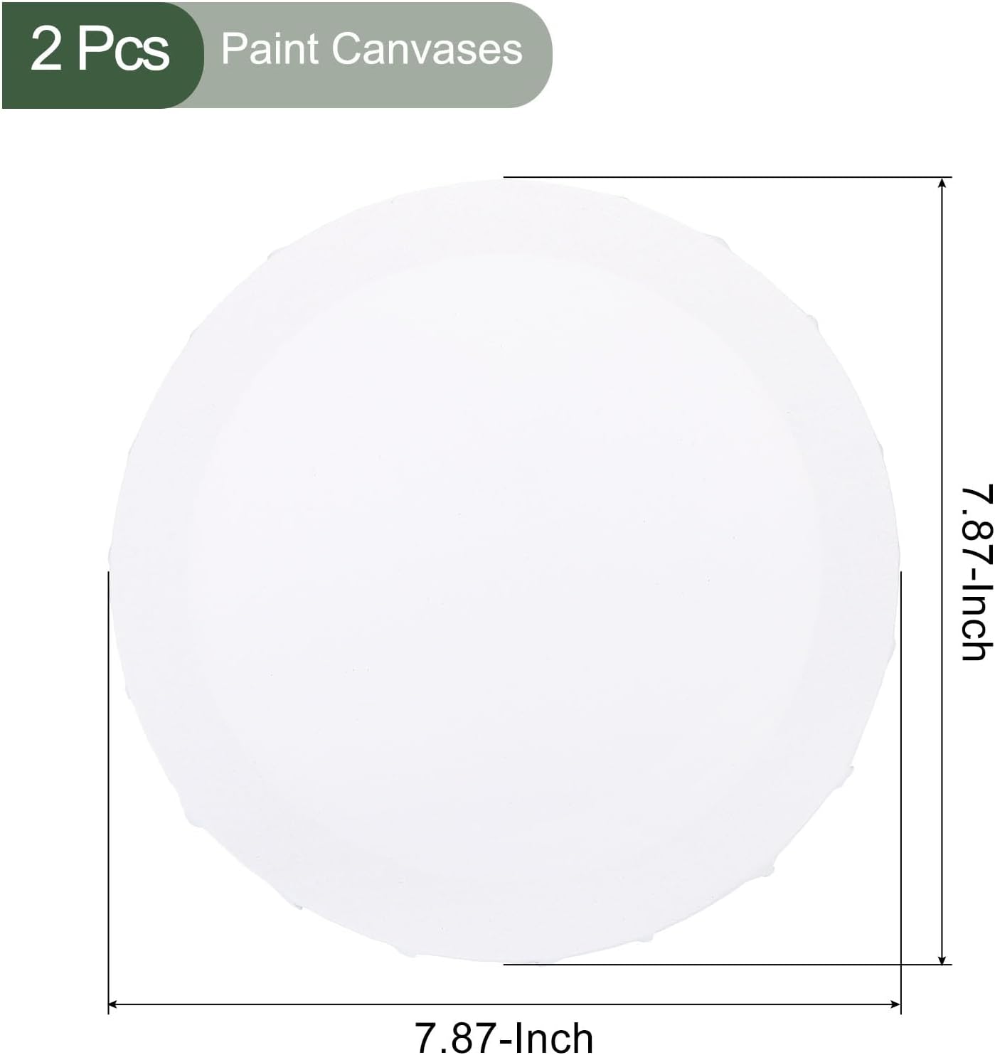 YOKIVE 2 Pcs Paint Canvases, Round Wood Frame Stretched Blank Art Board Panels | Great for Painting Projects, Watercolor(White, 8x8 Inch)