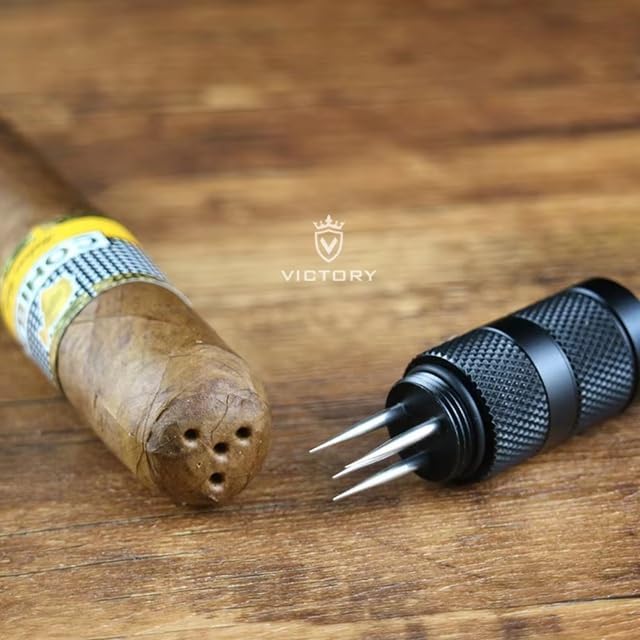 Cigar Punch Drill Dual Hole Draw Enhancer Tool – Premium Metal Portable Cigar Draw Tool, Needle Cleaner & Holder, Cigar Cutter Accessory for Tight Cigars, Smoking Tobacco Cuban Gifts for Men