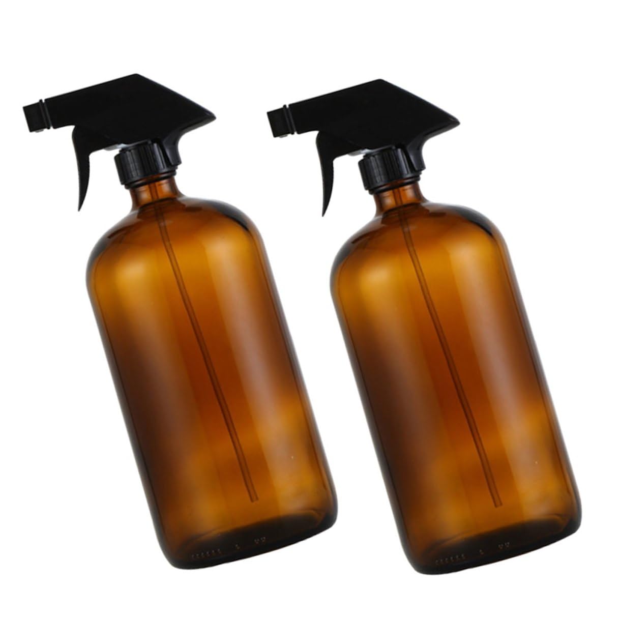 VILLCASE 2 Stück Braune Sprühflaschen aus Glas 500 ml Wiederbefüllbare Leere Sprühflaschen mit Auslöser Auslaufsichere Make Up und Hautpflege Tragbar für Reisen und Outdoor