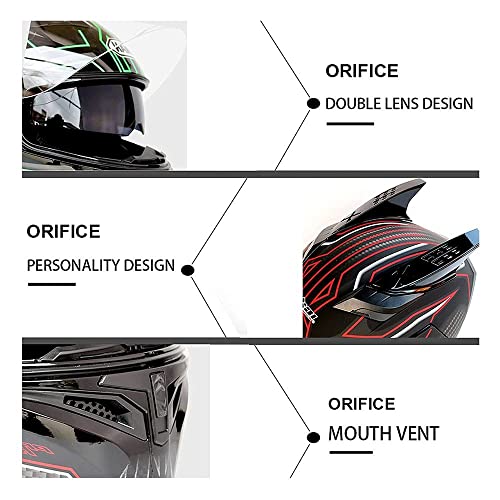 Bluetooth Motorcycle Helmet Modular Flip Up Full Face Anti-Fog Dual Visor Helmet Dot Approved Or Adults Men And Wome（Red Color-M-L-Xl） #TOP5