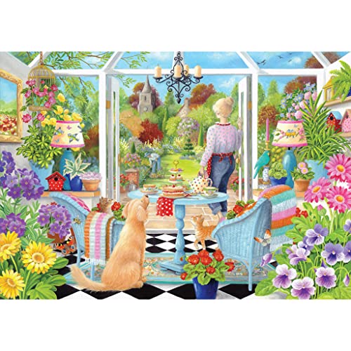 Gibsons Summer Reflections 1000 Piece Jigsaw Puzzle for Adults, Beautiful Summer Garden Scene by Claire Comerford - Image 2