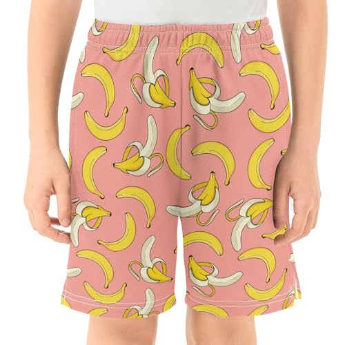 ALAZA Banana Cute Boys Athletic Shorts Casual Shorts with Pockets Bottom Pants Summer Athletic Running Shorts3