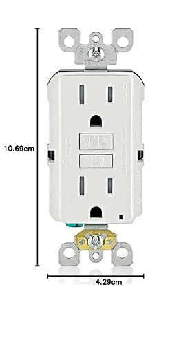 Vista 49 de Leviton GFCI - Toma de corriente resistente a la intemperie, 15 amperios, autocomprobación, no resistente a manipulaciones con luz indicadora LED