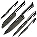 EUNA 5 PCS Küchenmessersets Professionelle scharfe Kochmessersets mit Bezug und Geschenkbox Langlebiges Kochset Set aus Küchenmessern aus Kohlenstoffstahl (Schwarz)…