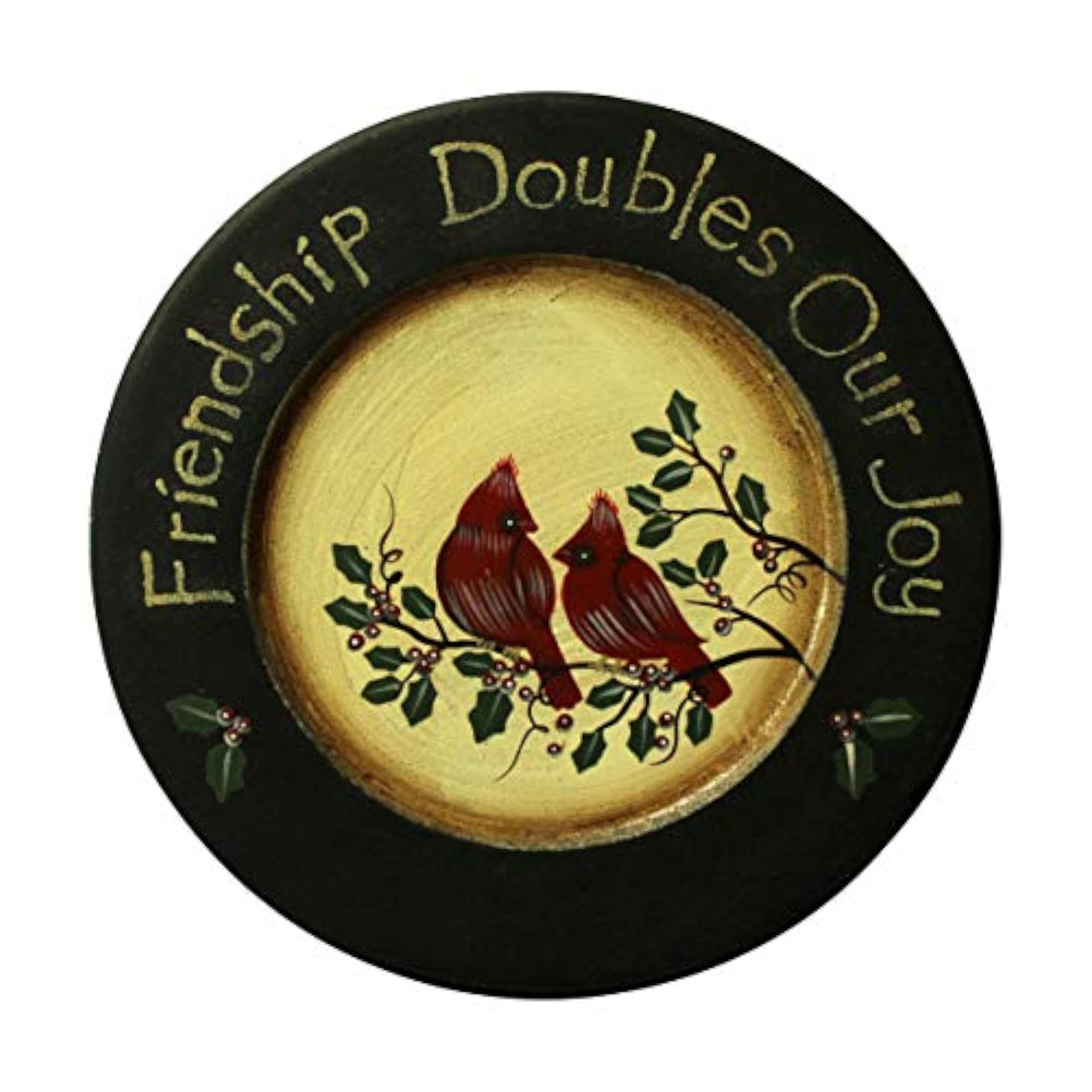 Hand Painted Red Birds Decorative Plate