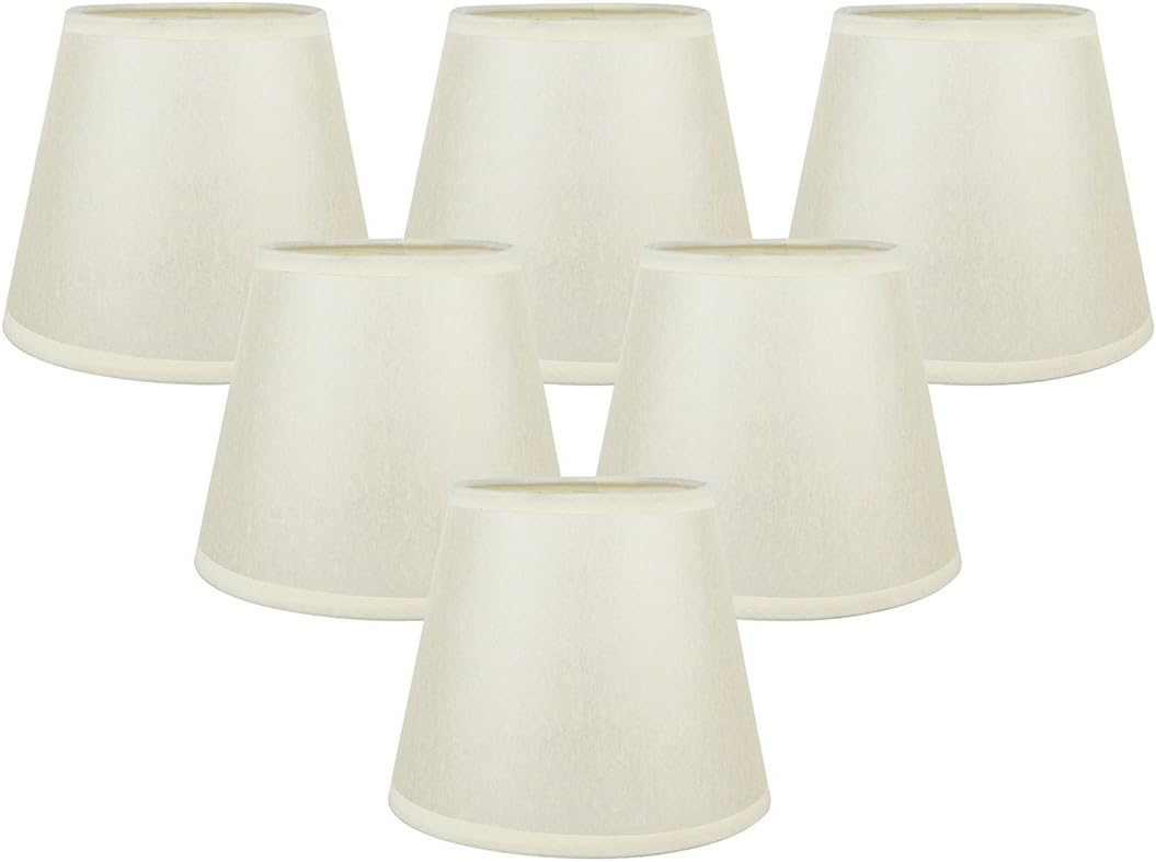 Set of 9 Black Paper with Gold Liner Chandelier Lamp Shades, Designed for Candelabra Bulbs with Easy Clip-On Fitter, 3" X 6" X 5", 9-Pack