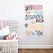 Colorful Inspirational Lettering Quote Wall Decal-Youâ€™re Braver Than You Believe,Stronger Than You Seem,Smarter Than You Think, Positive Quote Sticker for Classroom Kids Decoration