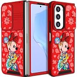 Jowhep for Samsung Galaxy Z Fold 5 Case - Wireless Charging, Cute Cartoon, Girly Girl, Funny Kawaii Case, Colorful