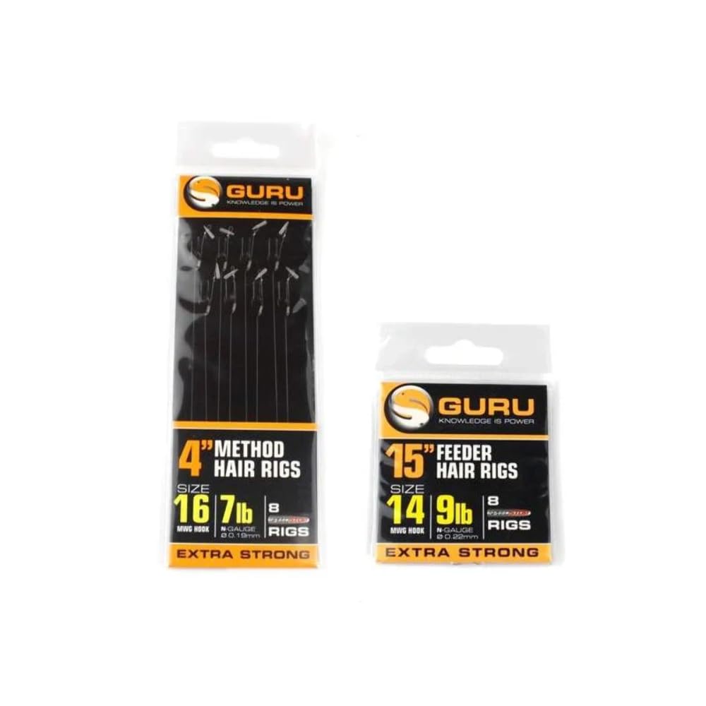 Guru SMWG 4" Speed Stop Hair Rigs Barbless (Size 12 9lb)