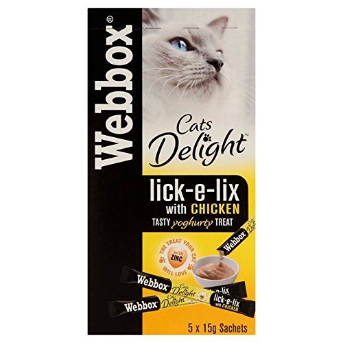 Webbox Lick-e-Lix with Chicken Tasty Yogurty Treat 5 x 15g (PACK OF 4)