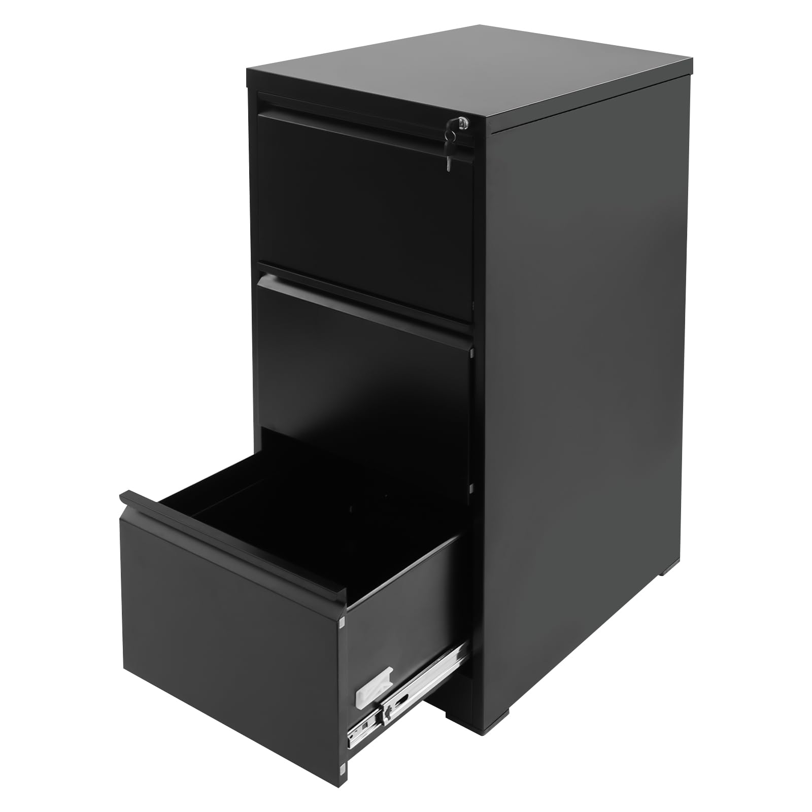 Armadietto portadocumenti con serratura, in metallo, per documenti formato A4 e formato legale, organizer in acciaio resistente con serratura, elegante design nero, per uso domestico e ufficio