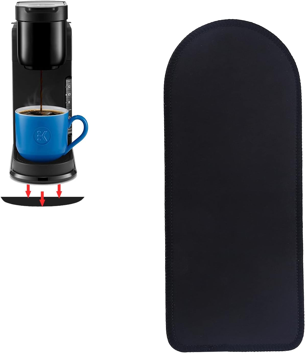 Keurig – Alfombrilla para cafetera, deslizadores de electrodomésticos para electrodomésticos de cocina, protector de encimera, tamaño mediano de
