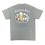 OLD GUYS RULE Men's Novelty Graphic T-Shirt, Glasses - Funny Drinking Themed Gift for Dad, Grandpa, Husband, Birthday, Holiday (Graphite Heather, Large)