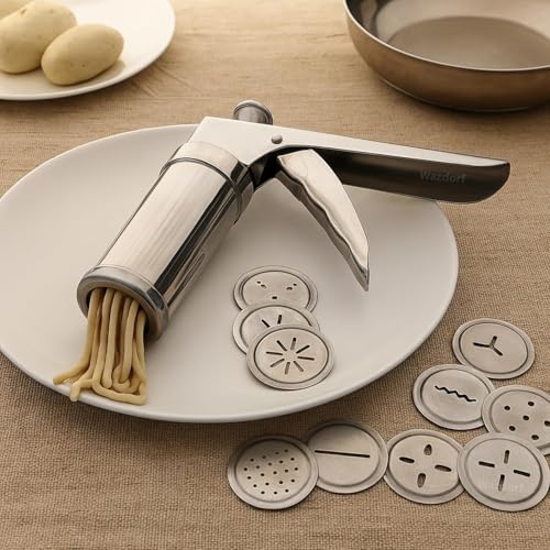Image of theaoo Stainless Steel Murukku Maker Machine Idiyappam Maker Chakli Maker Machine Steel Sev Maker Machine for Home Noodles Maker Namkeen Maker Machine Paper (Pack of 1)