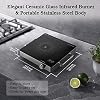 Hot Plate Electric Single Burner 1500W Portable Burner for Cooking with Adjustable Temperature & Stay Cool Handles, Stainless Steel Easy To Clean, Non-Slip Rubber Feet, Compatible for All Cookwares #5