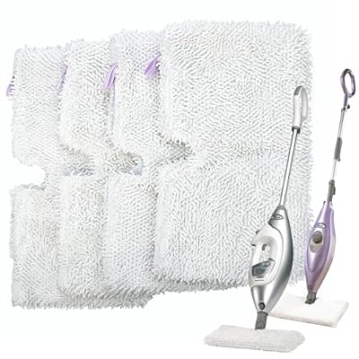 F Flammi 4-Pack Steam Mop Replacement Pads for Shark S3501 S3601 S3500 S3550 S3901 Double-Sided Microfiber Washable Mop Refills for Hardwood Tile Floor Cleaning, Compatible with Shark Steam Pocket Mop