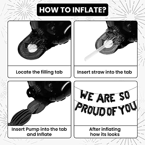 Image of KatchOn, Black We Are So Proud of You Balloons - 16 Inch, Pack of 16 | Proud Of You Balloon for Graduation Decorations 2026, Graduation Balloons, 2026 Graduation Decorations