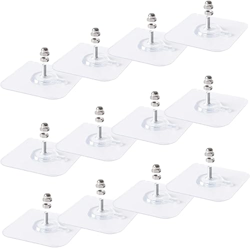12 tornillos adhesivos de pared para colgar clavos, calcomanías de tornillo para colgar estantes, ducha, cocina (0.394 pulgadas)