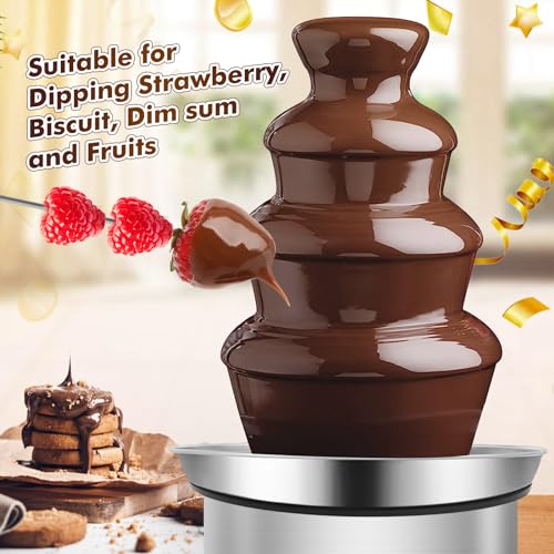 ZEVELOO Chocolate Fountain Machine Electric Chocolate Fondue Fountain Machine Stainless Steel 4-Pound Capacity for Chocolate Candy Butter Cheese (4-Tier) by ZEVELOO - Image 2