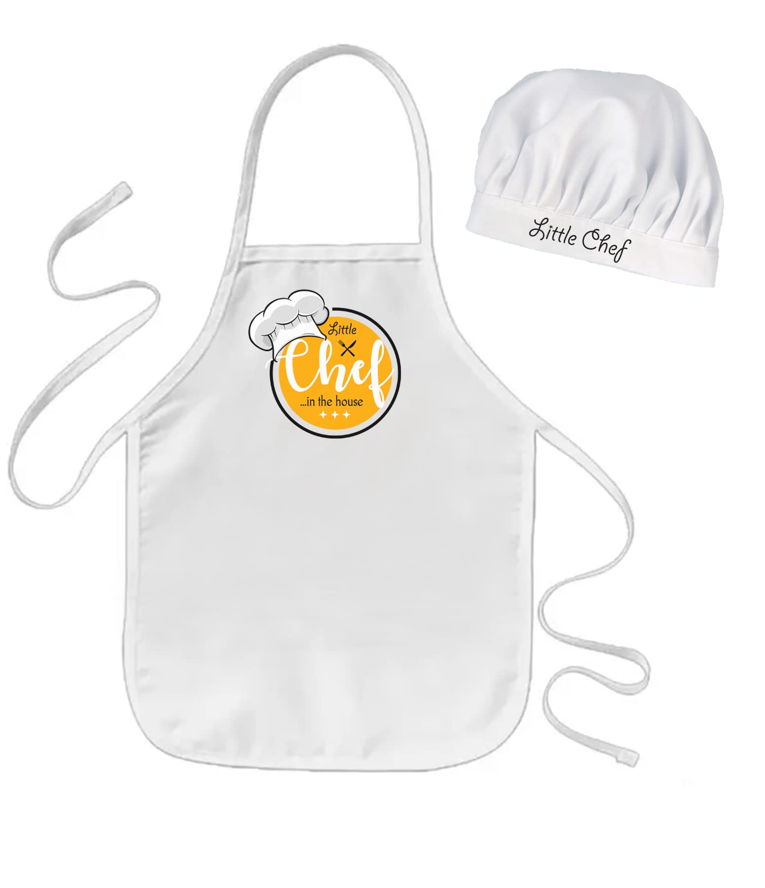 Little Chef Polycotton White Chef Apron and Cap Costume for Babies/Kids Photoshoot, Cooking, Art & Craft, Fun Activities Etc.-image-14