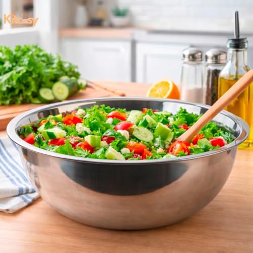 20 Qt Bowl de Mezcla Acero Inoxidable Grande y Profesional miniatura 5