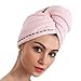 Produktbild Hipier 100% SaugsTarke Baumwolle Haar Handtuch Für Lange Haare Wrap Turban Schnelltrocknend Duschhaube Frottee Haarturban mit Knopf Kopfhandtuch