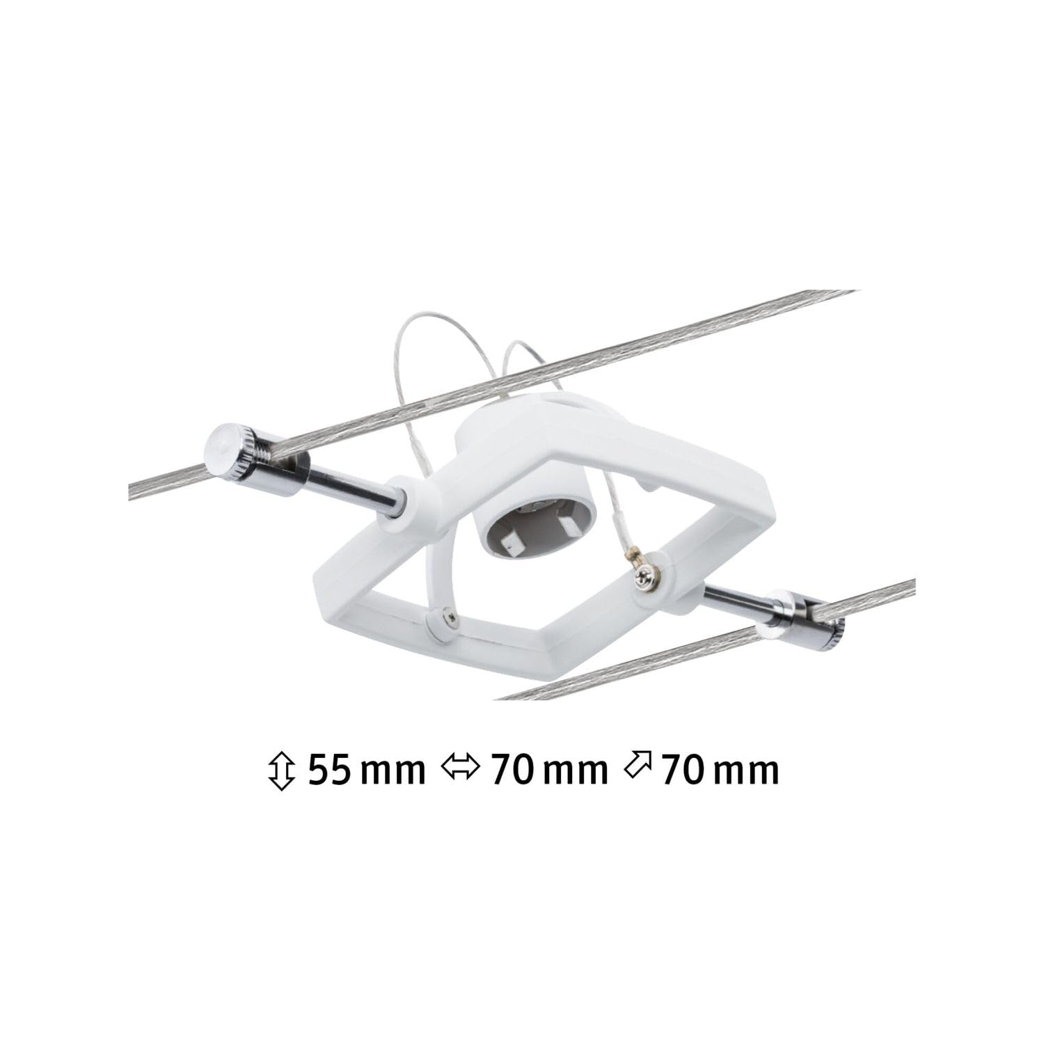 Paulmann 94148 Système de câbles Spot Mac II, max. 1x10W, GU5,3 Blanc, 12V, Métal/Plastique