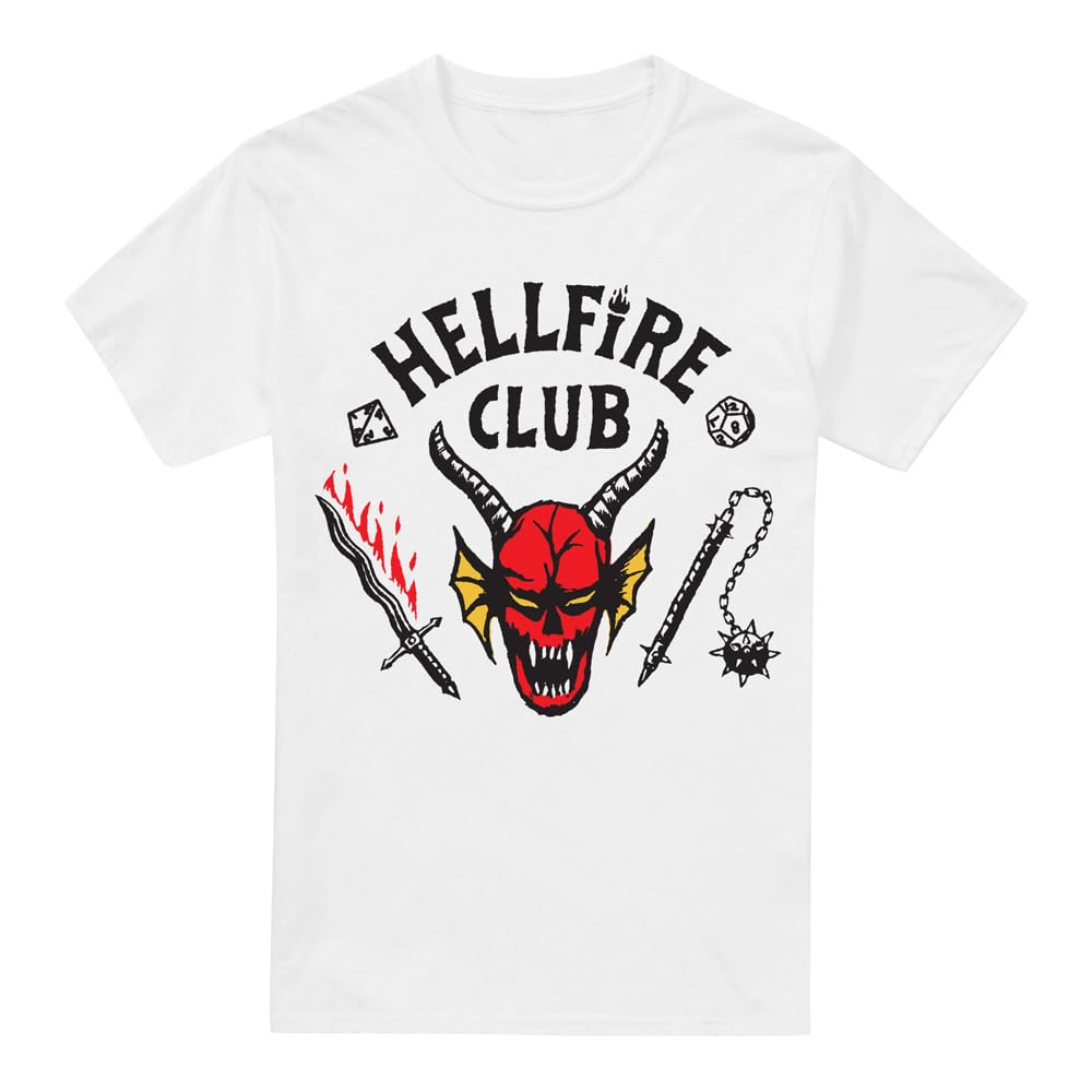 Stranger Things - Hellfire Club Unisex T Shirt, White, XX-Large