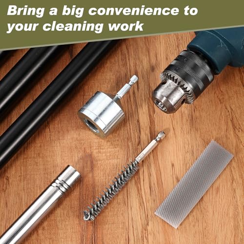 Pasimy Kit de escova de limpeza de tubo de cobre de 1/5.1 cm, escova de furo de aço inoxidável e lim