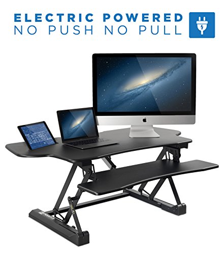 Mount-It! Electric Standing Desk Converter, 48 Inch Extra Wide Motorized Sit Stand Desk