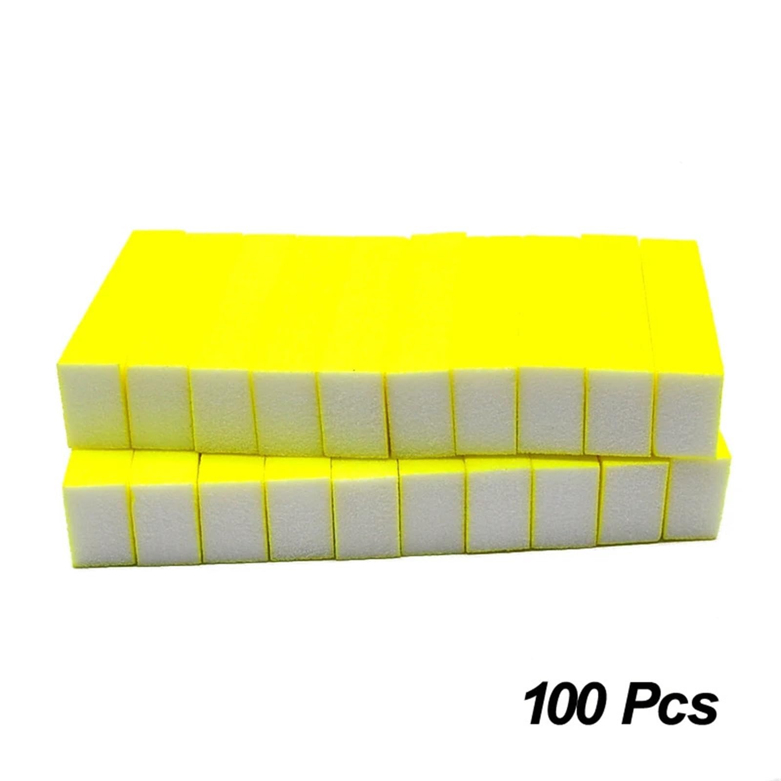gąbki szlifierskie,papier ścierny na sucho i mokro 50/100 szt. Gąbka Pilnik do paznokci Blok polerujący Szlifowanie Profesjonalny(Neon Yellow,100 Pcs)
