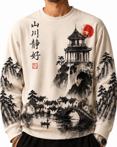 Image of FORCE Men's Stylish Round Neck Printed Full Sleeve T-Shirt