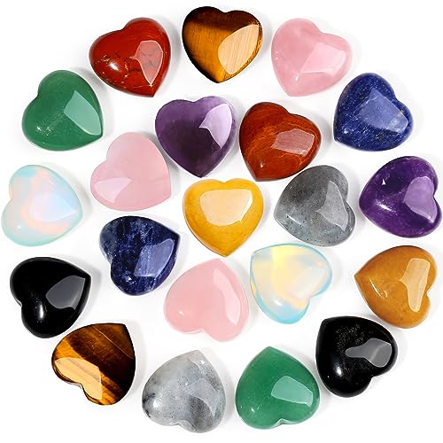 10 PCS Heart-Shaped Healing Crystals Set