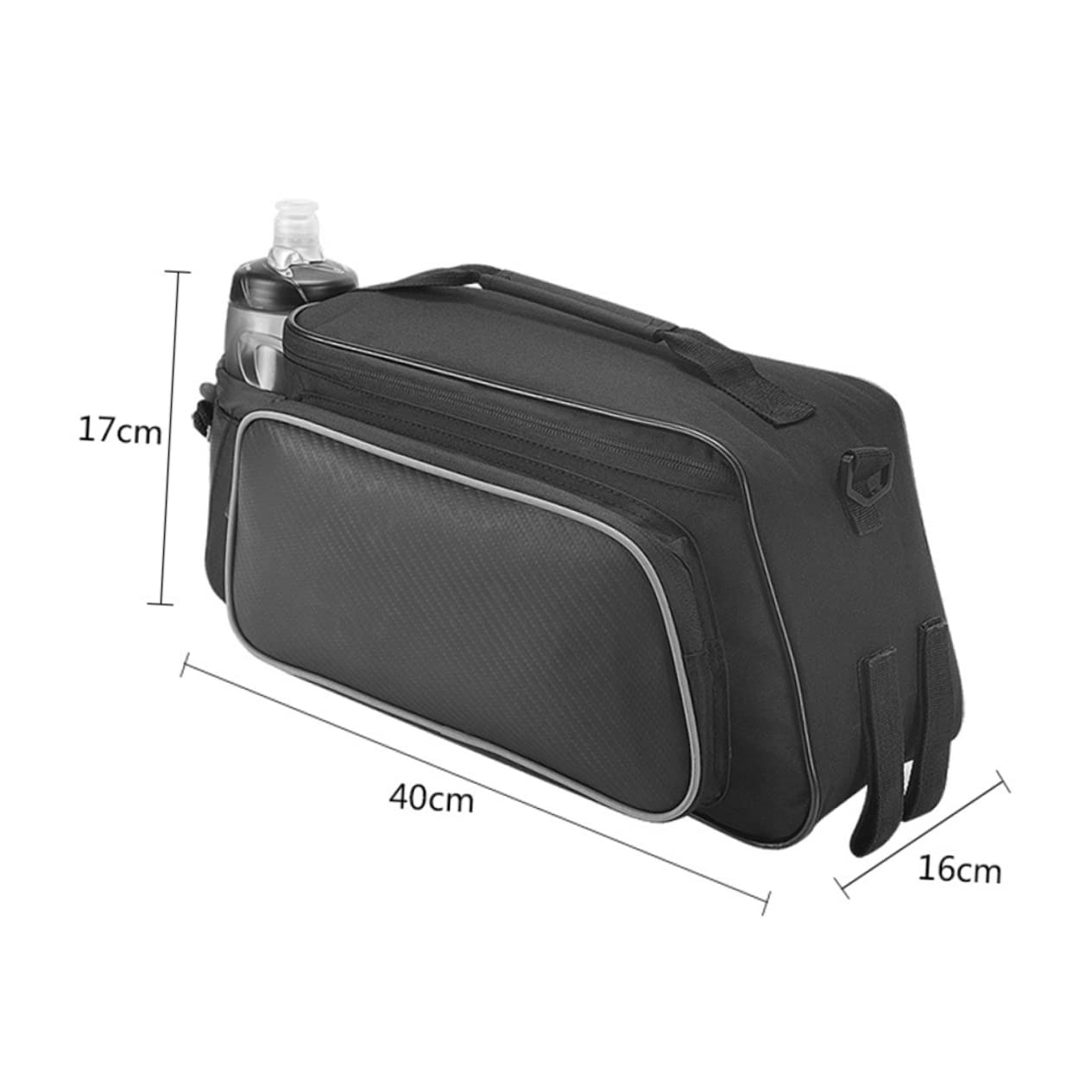 SUPVOX Borsa Portapacchi Bici per Ciclismo, Capienza Grande | Nylon Nero, Vano di Stoccaggio, per Bici e Bici da Ragazzo Ragazza, Uso Outdoor