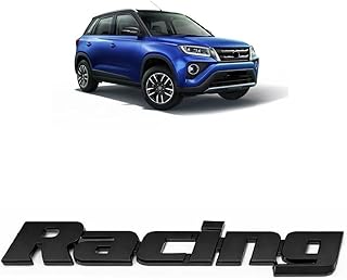 Racing Car Metal Monogram Emblem Badge | Premium Black Finish 3D Logo Sticker | Universal Car Exterior Decoration Emblem f...