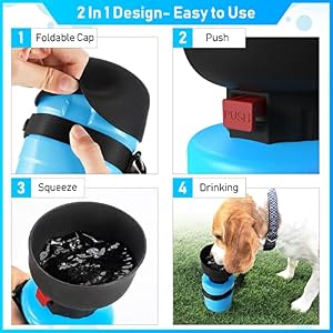 Dog Water Bottle 21OZ, Pet Water Bottle Squeeze for Dogs Dispenser Bowl for Walking Travel, Foldable Water Bottle for Dogs On The Go, Lightweight & Leak Proof BPA FREE (3rd Gen, Blue) Dog Water Bottle 21OZ, Pet Water Bottle Squeeze for Dogs Dispenser Bowl for Walking Travel, Foldable Water Bottle for Dogs On The Go, Lightweight & Leak Proof BPA FREE (3rd Gen, Blue)