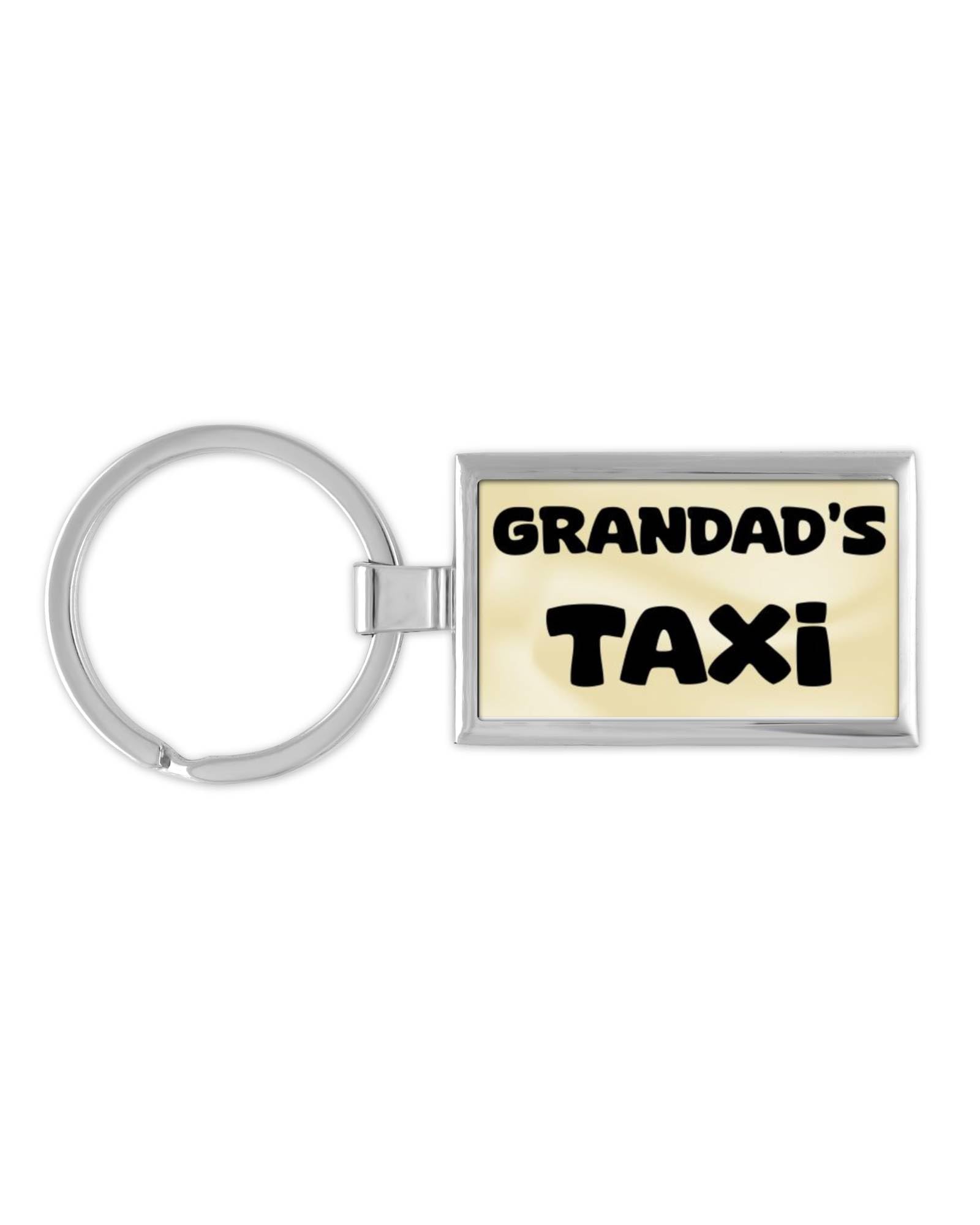 Decalarama Grandad Keyring Gift - Grandad's Taxi - Nice Fun Cute Cheeky Metal Key Chain Novelty Present